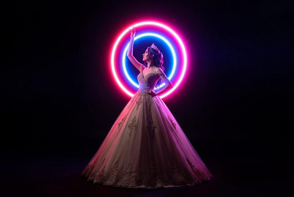 Quinceañera en su fiesta de 15 años en Bogotá