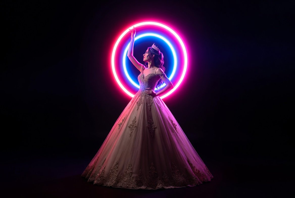 Quinceañera en su fiesta de 15 años en Bogotá